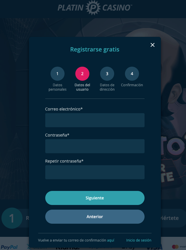 datos de registro platin