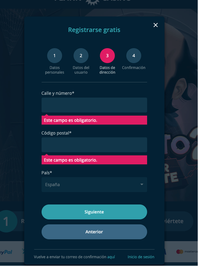 datos personales registro platin